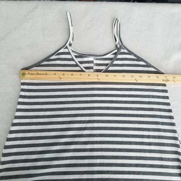 Striped V-Neck Spaghetti Strap A-Line Maxi Dress, Size S - Picture 6 of 8